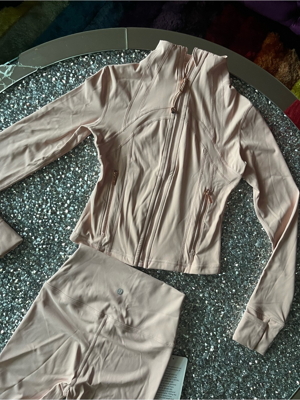 lululemon athletica Blush Pink Zip-Up Jacket & High-Rise Leggings Set